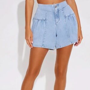 Fashion Nova Light Blue Women's Denim Shorts NEW WITH TAG
